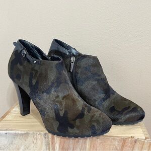 FALL: Luxury Meets Attitude: Camo Calf Hair Booties (9.5) - Aquatalia